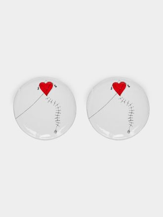 Astier De Villatte Heart Kite Hand-Glazed Ceramic Small Dish (Set of 2)
