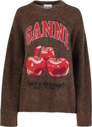 Ganni Brushed Alpaca Graphic Oversized Sweater
