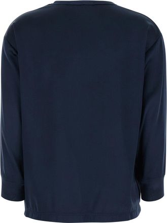 Jucca Womens Top Round Neck Long Sleeve Blue Viscose Blouses Shirt