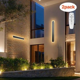 OEM Apliques De Pared De Exterior, 2 Piezas, Tira Larga De 600 X 80 X 50 Mm, Apliques De Pared Modernos, Ajustable 2700 K-6000 K, Ip65 Resistente Al Agua,
