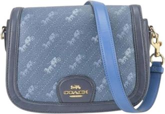 Coach Pre-owned Cross Body Bags, female, Blue, Size: ONE SIZE Pre-owned Leather Shoulder Bag C4059