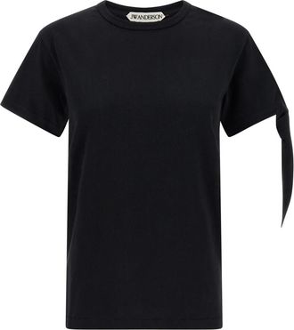 J.W.Anderson T-shirt met Geborduurde Anker - Dames - T-shirts - Zwart - S - Katoen - Tops