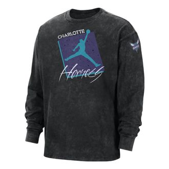 Nike Jordan Air Jordan Max90 Charlotte Hornets Courtside Statement Edition NBA Long-Sleeve T-Shirt Black DZ5555-010