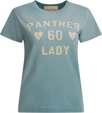 Valentino Panther Lady Crewneck T Shirt