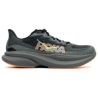 Hoka One One Hoka Mach 6 Textile Mens Low Top Trainers - Black Electric Tangerine - Size:UK 11.5