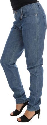 Costume National Womens Blue Wash Cotton Boyfriend Fit Jeans Clothing
