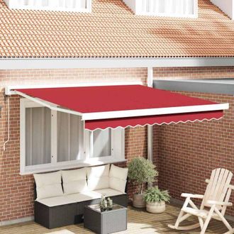 vidaXL Toldo Retr&aacute;ctil Manual Rojo 300 X 250 Cm Tela, Metal Vidaxl