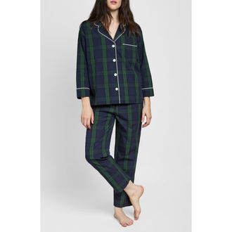 Sleepy Jones Marina Pajama Set in Blackwatch at Nordstrom, Size Xx-Large