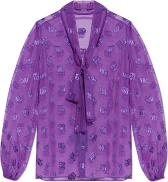 Dolce & Gabbana Dames, Blouses & Shirts, Paars, Maat: 2XS Leer