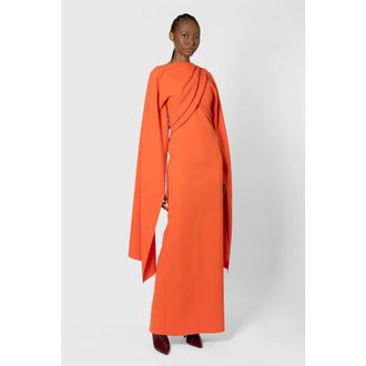 Roksanda Ilincic Iven Long Sleeved Maxi Dress in Venetian Red at Nordstrom, Size 10
