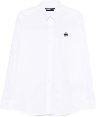 Karl Lagerfeld Overhemd met logodetail en knopen - Wit