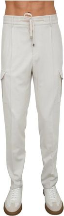 PESERICO Wollen cargobroek - Heren - Slim Fit Broeken - Beige - L - Wol - Broeken