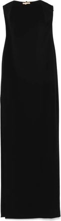 Elisabetta Franchi Abito lungo in cr&ecirc;pe con dettaglio gioiello - Nero