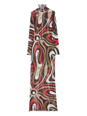Pucci Marmo-print maxi dress - Brown