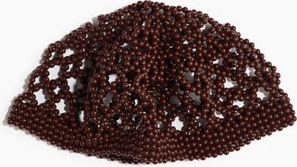 H&M Beaded Hat in Dark Brown at Nordstrom
