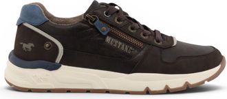 Mustang Jeans Mustang heren bruine nepleren sneakers - M0051001