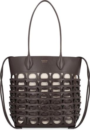 Ferragamo Gancini M Tote tas - Dames - Shoppers - Bruin - ONE Size - Katoen - Tassen