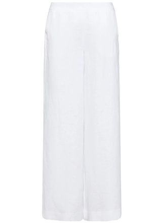 Marella Blue Mllottelia Wide-Leg High Linen Pants
