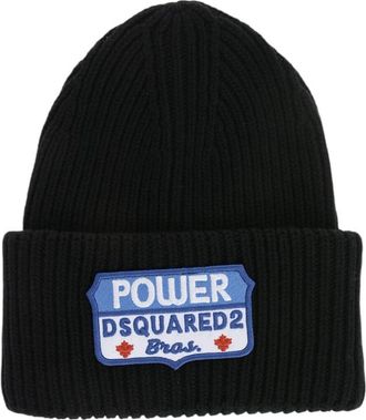Dsquared2 Black Logo Beanie Cap