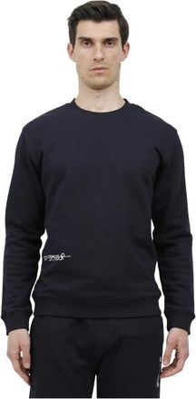 Dondup Bedrukte Crewneck Sweatshirt - Heren - Ronde hals truien - Blauw - S - Katoen - Truien & Vesten