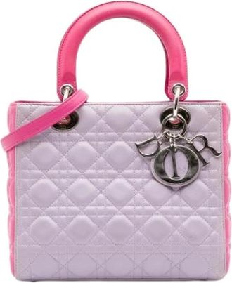 Dior Pre-owned Handbags, female, Purple, Size: ONE SIZE Pre-owned Vintage Leather Handbag