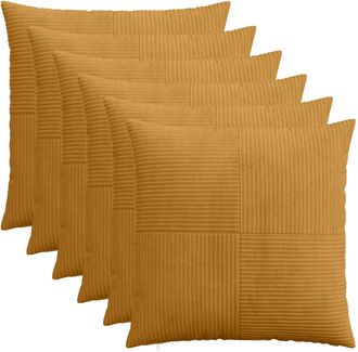 vidaXL Funda De Almohada 6 Pcs Almelo Amarillo 60 X 60 Cm Pana Vidaxl