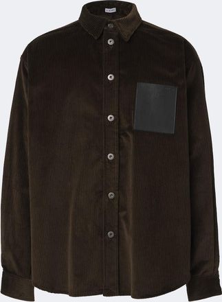 Loewe Camicia in velluto a coste con pelle