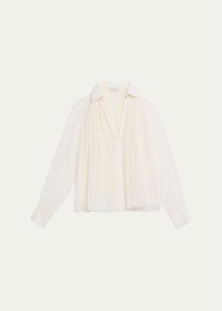 Vince Sheer Gathered Blouse