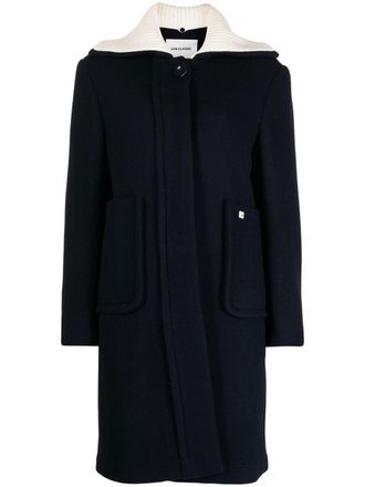 Low Classic wide-collar single-breasted coat - Blue