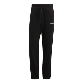adidas Loose Knit Breathable Stripe Casual Sports Pants Black EI4898