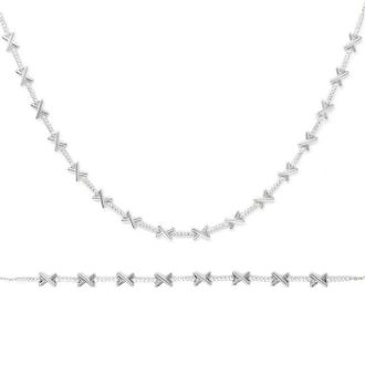Say It With Kiss Tennis Gift Set - Silver | Size: 18 inches