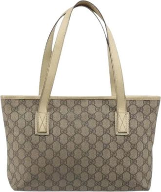 Gucci Pre-owned Vintage Tote Bag - Dames - Vintage Shopper - Beige - ONE Size - Leer - Vintage
