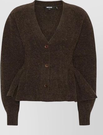 Rotate ribbed knit peplum cardigan