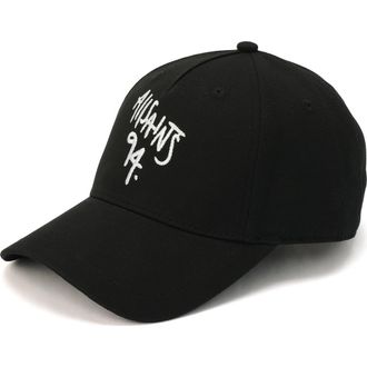 AllSaints Spray Logo Embroidered Baseball Cap in Black at Nordstrom