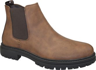 Generic Mens Wide Fit Chelsea Ankle Boots, Faux Leather, Brown, Zip Closure, Walking Hiking Casual Shoes (Tan, One Size, UK Footwear Size System, Adult, Men, 
