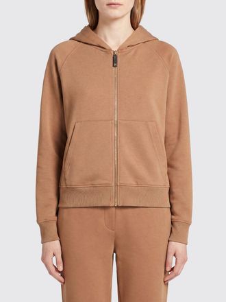 Max Mara S Max Mara Felpa con cappuccio e zip in cotone con tasca a marsupio