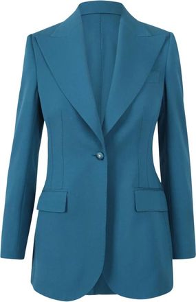 Dolce & Gabbana Getailleerd single-breasted jasje - Dames - Blazers - Blauw - L - Leer - Jassen