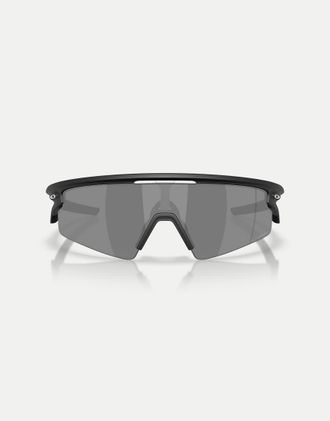 Oakley Sphaera Strike - Occhiali da sole rettangolari nero opaco con lenti nere a specchio