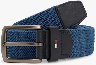 Tommy Hilfiger Mens Square Buckle Woven Elastic Belt - Petrol Blue - 40