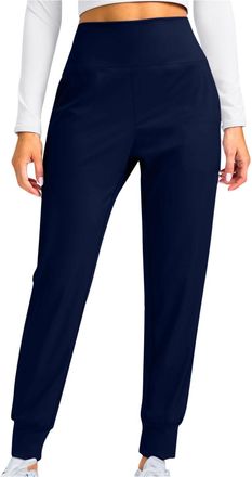 Generic Women Cuffed Sweatpants Gym Joggers High Waisted Hip Lifting Yoga Pants Stretch Sport Trousers for Women Ladies Trousers Elasticated Waist Lightweight