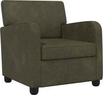 vidaXL Sill&oacute;n Verde Militar Cuero De Suede Sint&eacute;tico Vidaxl