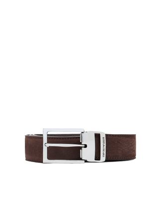 Emporio Armani Coffee Bean Nubuck Leather Belt