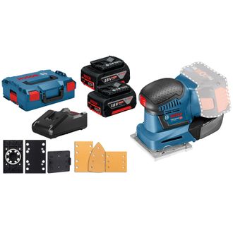 Bosch Akku-schwingschleifer Gss 18v-10 / 2x 4,0 Ah Akku + Ladeger&auml;t Inkl. Zubeh&ouml;r-set In L-boxx