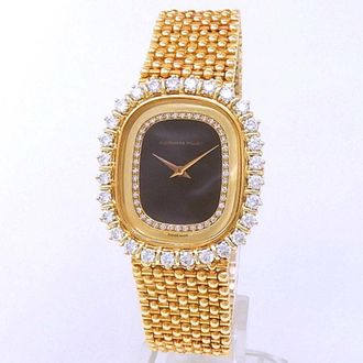 Audemars Piguet Pre-owned Audemars Piguet Vintage Hand Wind Diamond Black Dial Ladies Watch APVW