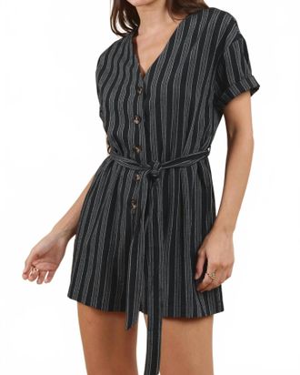 Sadie & Sage Jada Stripe Romper In Black/white