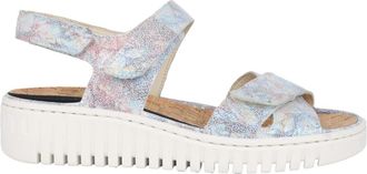 Waldl&auml;ufer Sandaal voor dames met brede pasvorm - Multicolor - Dames - Sleehakken - Grijs - 39 EU - Leer - Schoenen