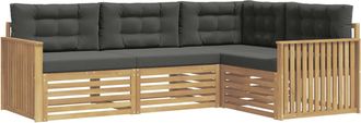 vidaXL Conjunto De Sof&aacute;s De Exterior 4 Uds. Blanco Y Antracita Vidaxl