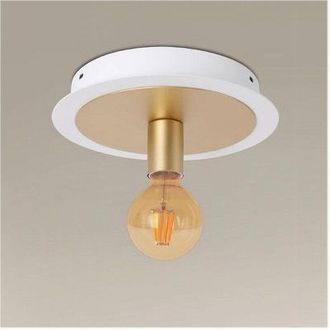 Trade Shop Trade Shop - Plafoniera Da Soffitto In Metallo Oro Bianco Con Luce Lampada Attacco E27 32651