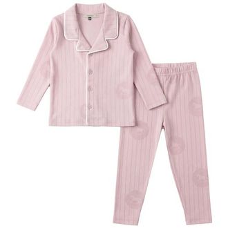 Fragile Lapel Pajama Set, Collared Button Up Top and Elastic Waist Pants in Petal at Nordstrom, Size 18M