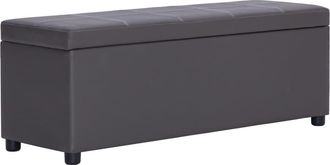 vidaXL Vidaxl - Banco Con Espacio De Almacenaje 116 Cm Cuero Sint&eacute;tico Gris